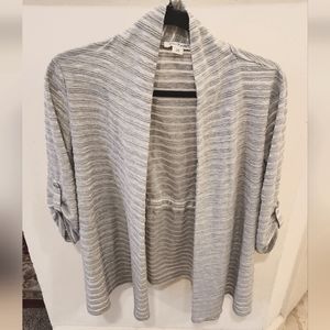 Grey boutique textured tapered cardigan